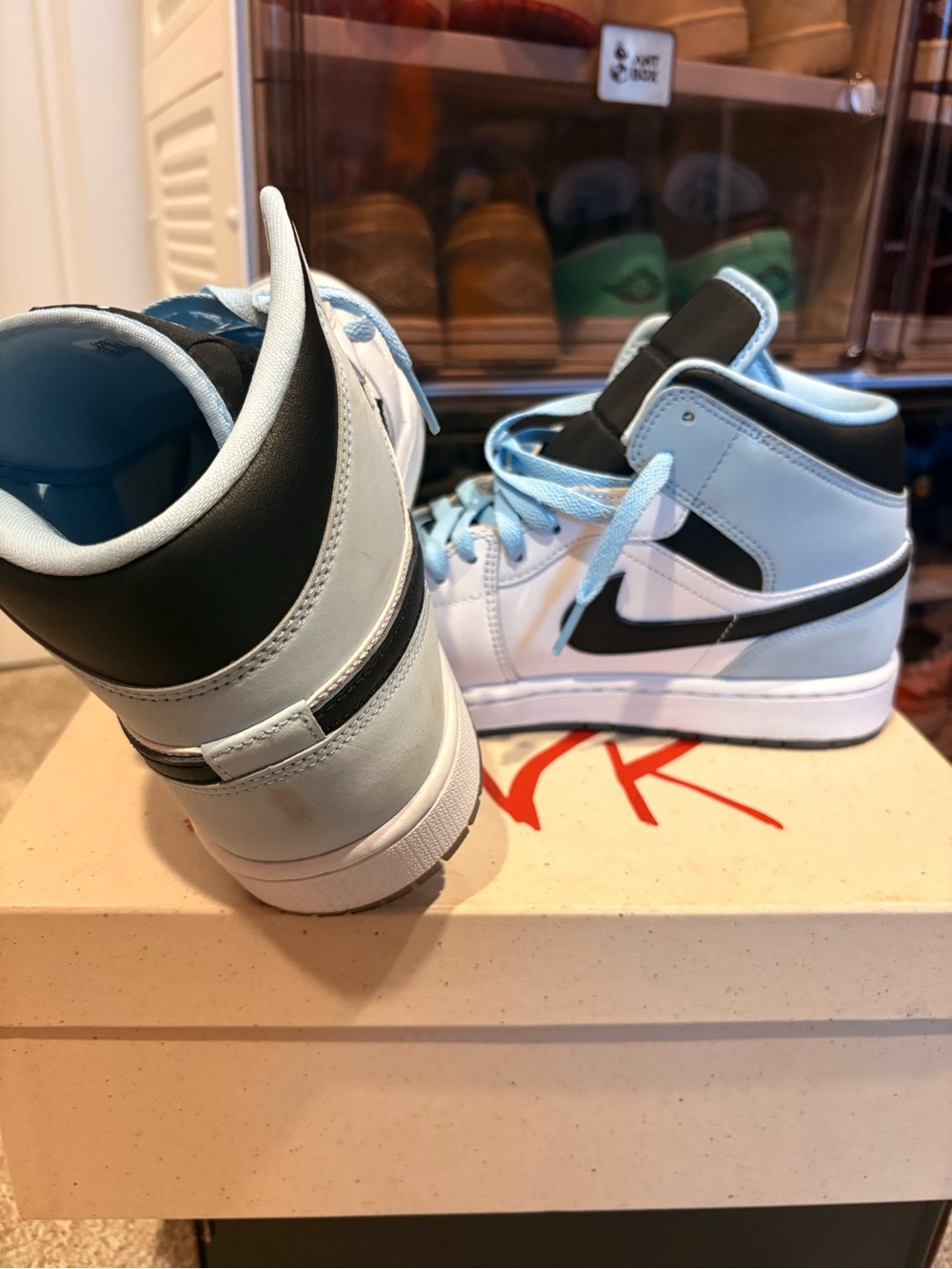 Men’s Jordan 1s Light Blue, Black, White